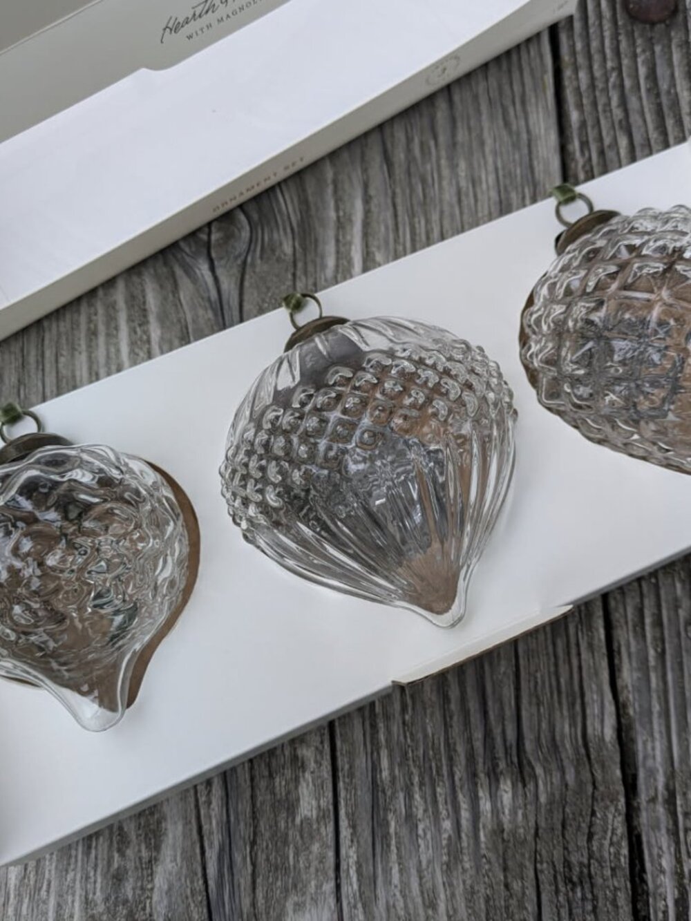 Hearth & Hand Magnolia Glass Bulb Christmas Ornaments Set of 3 NWT - Picture 4 of 8